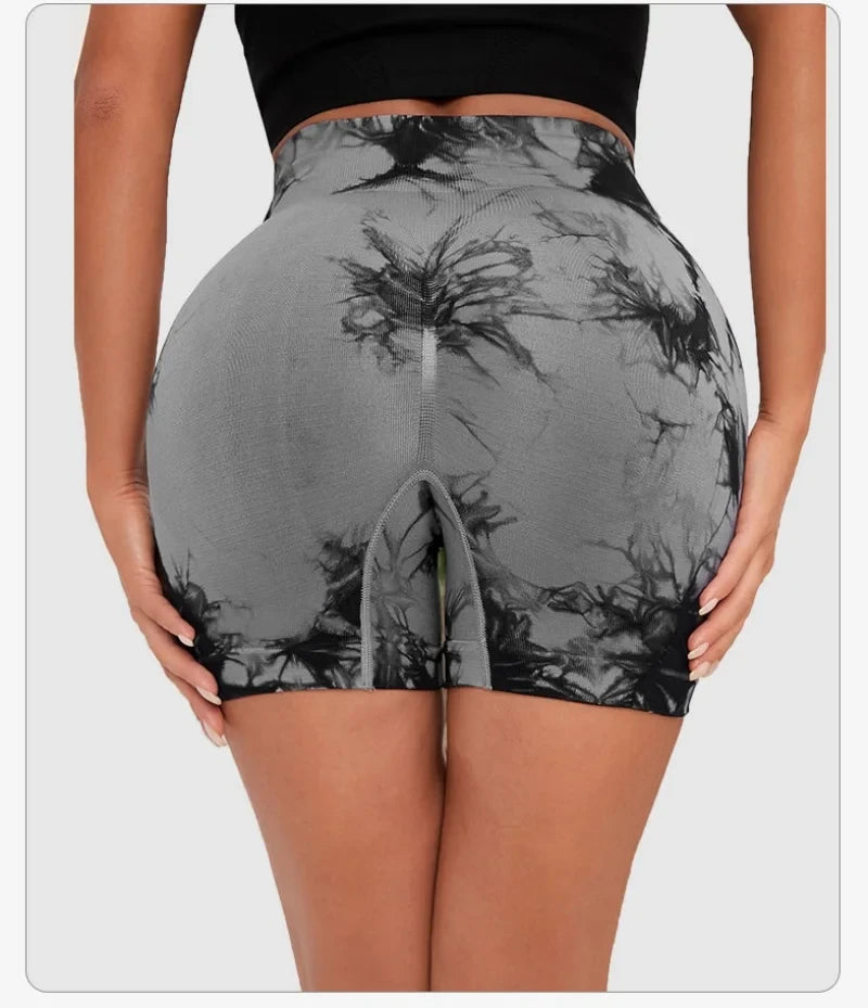 Seamless Tie-Dye Fitness Shorts