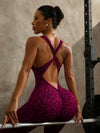 Leopard Print Workout Romper