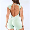 Short Sleeve One Piece Workout Jumpsuit