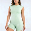 Short Sleeve One Piece Workout Jumpsuit