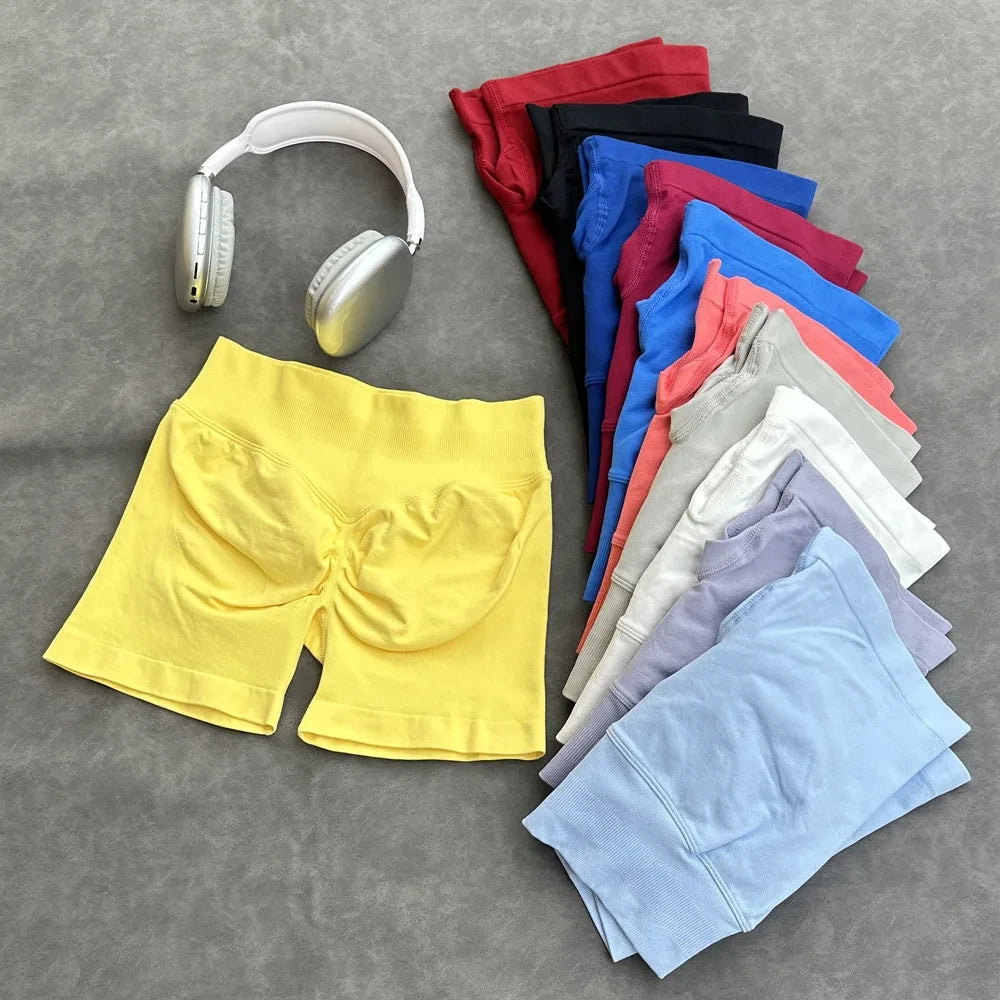 Seamless High-Waisted Fitness Shorts