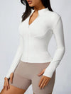 Womens Solid Zipper Sports Jacket