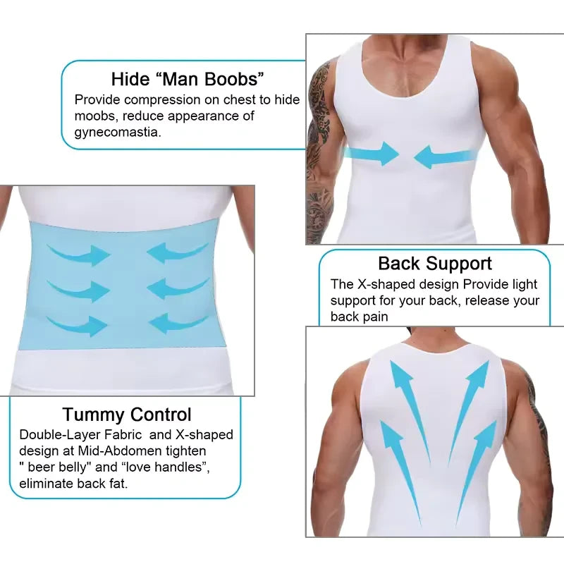 Mens Compression Waist Trainer Tank Top