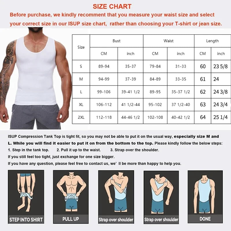 Mens Compression Waist Trainer Tank Top