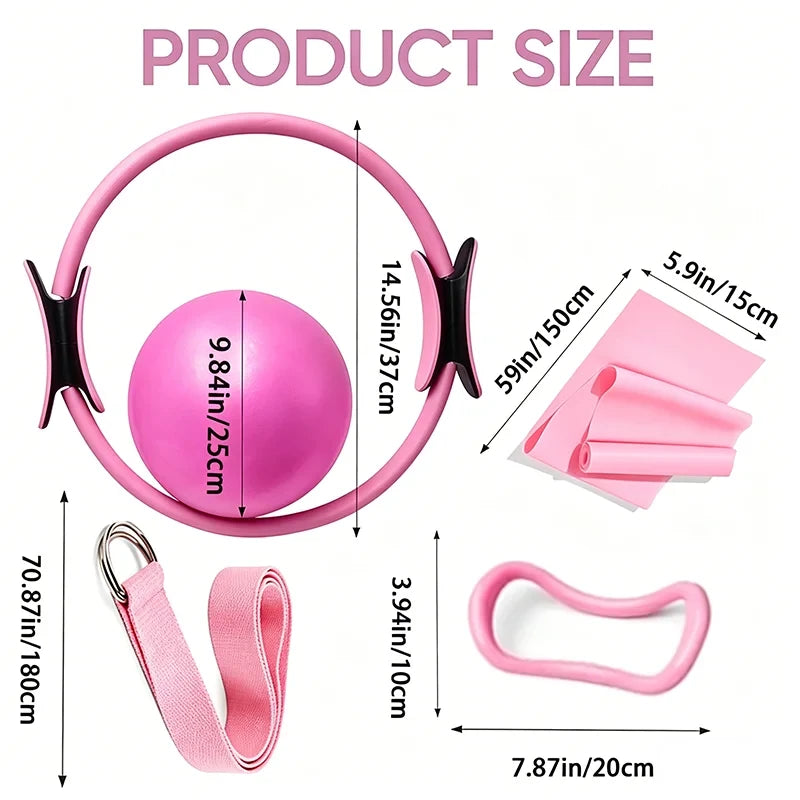 Pilates Fitness Ball and Ring Set
