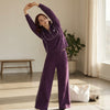 Casual Stand Collar Sweatshirt Wide PantsLeg  Set