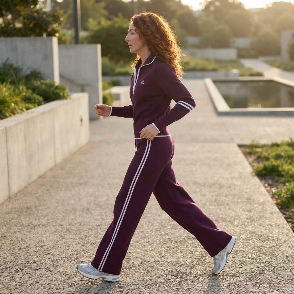 Casual Stand Collar Sweatshirt Wide PantsLeg  Set