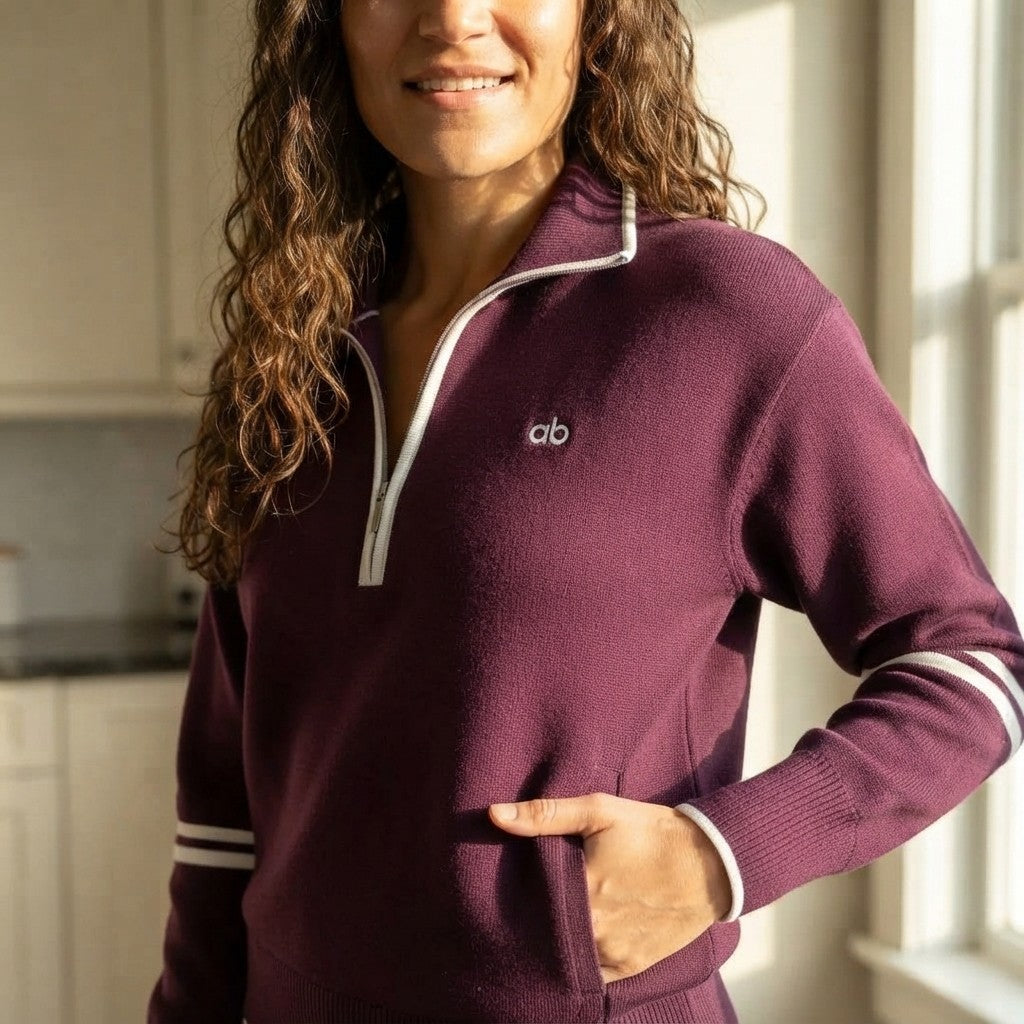 Casual Stand Collar Sweatshirt Wide PantsLeg  Set