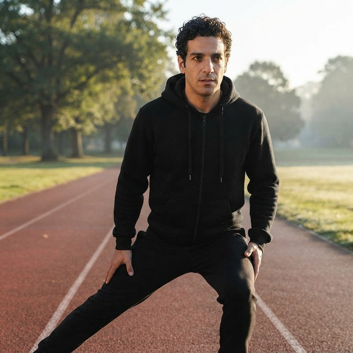 Solid Fleece Fitness Hoodie