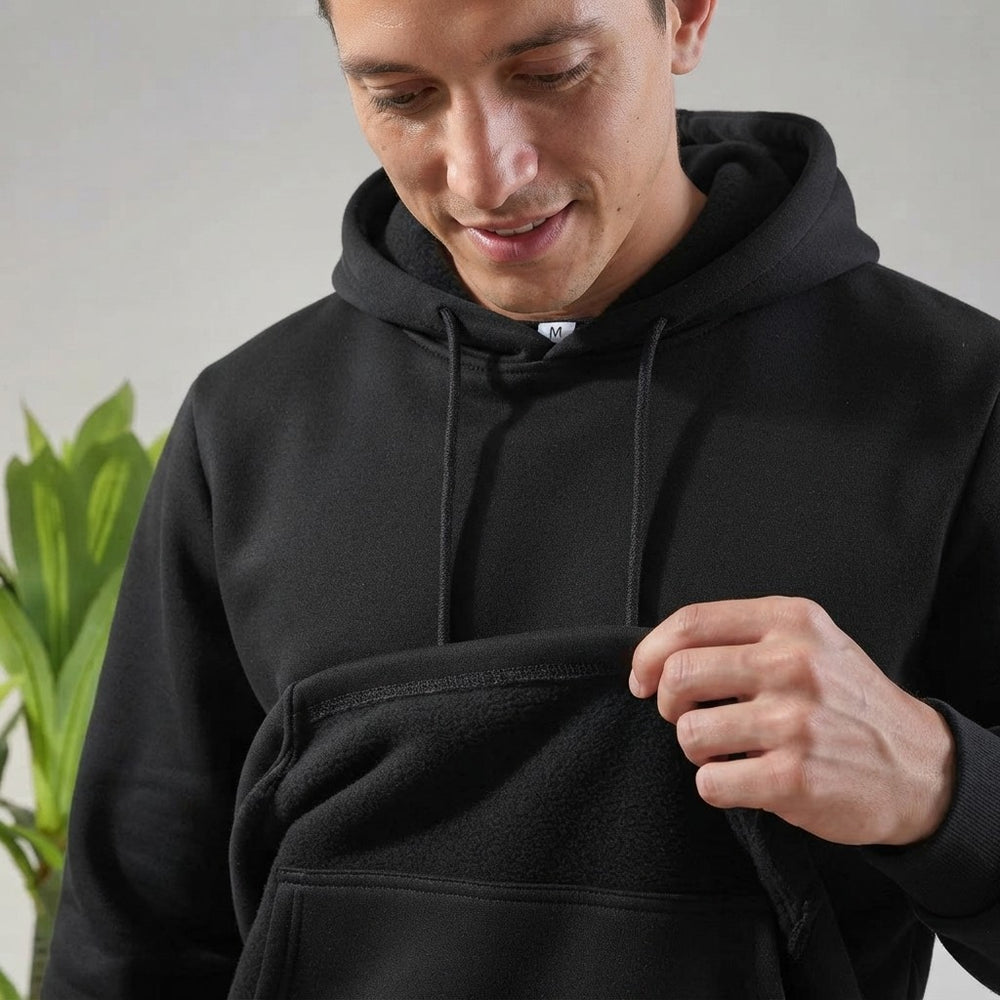 Solid Fleece Fitness Hoodie