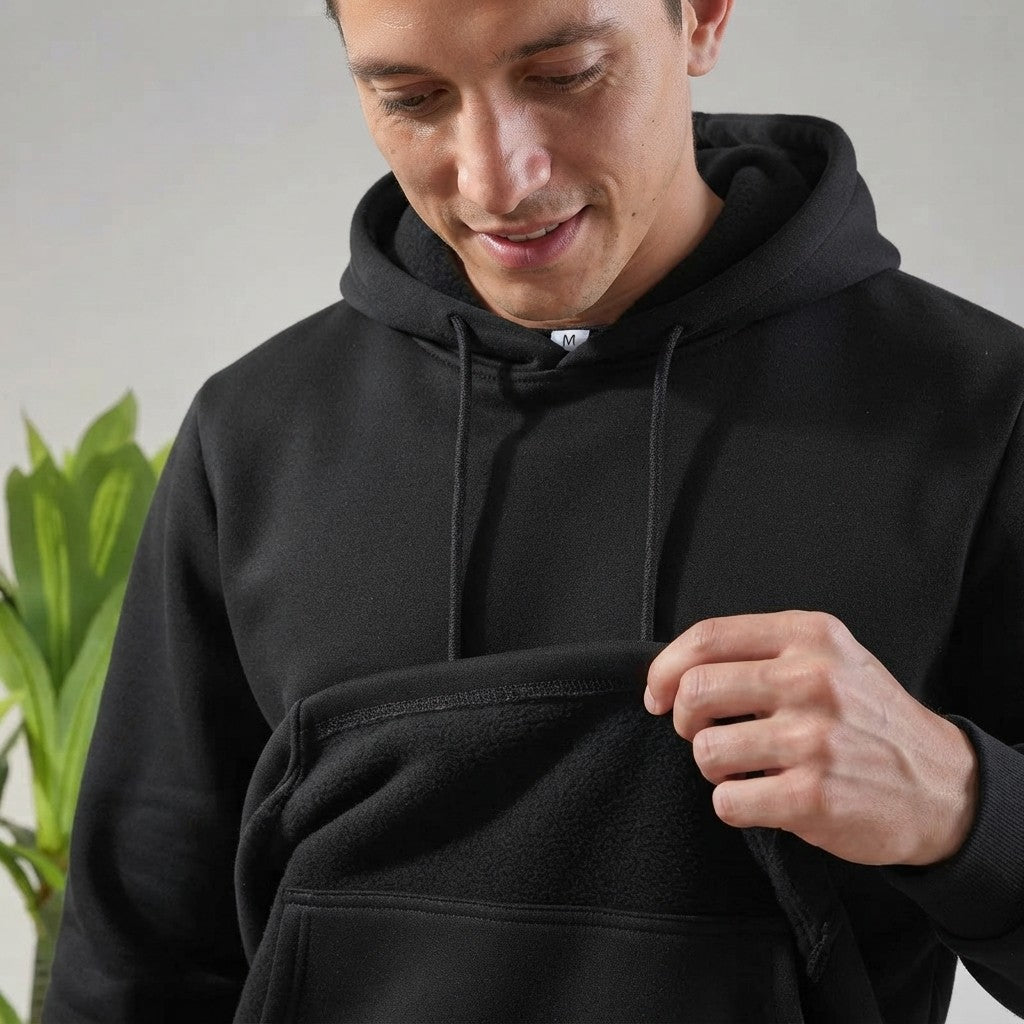 Solid Fleece Fitness Hoodie