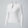 Womens Solid Zipper Sports Jacket